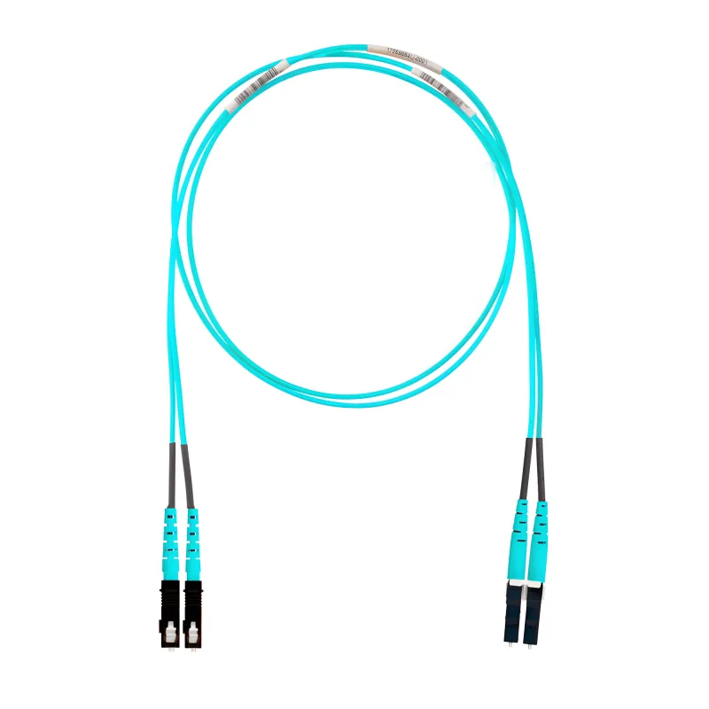Jumper de Fibra Optica Multimodo 50/125 OM4, LC-SC Duplex, OFNR (Riser), Color Aqua, 5 Metros (16.40 Pies)