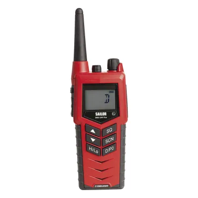 Radio Portátil SAILOR 3965 UHF para Bomberos / Aprobado MED y ATEX / Cumple SOLAS Capítulo II-2 / Resistente a Explosiones / Integración con Accesorios SAILOR y de Terceros