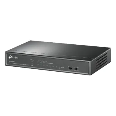 Switch PoE No Administrable de Escritorio / 8 puertos 10/100 Mbps / 4 puertos PoE af / Presupuesto 41 W / Modo extensor PoE hasta 250 metros / Calidad video prioritaria