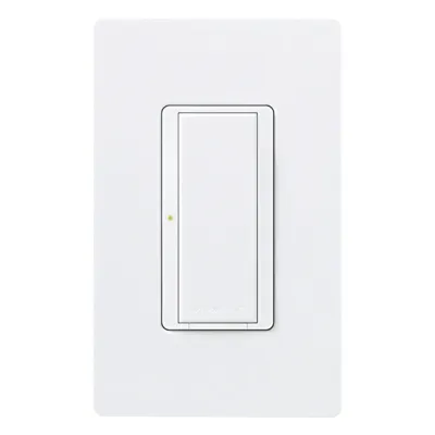 Interruptor de pared on/off para sistema RadioRA 2, doble voltaje 120/277 V, 8 A en iluminación y motores de 1/10 HP (3 A), dos hilos sin cable neutro, unipolar o multilocalización