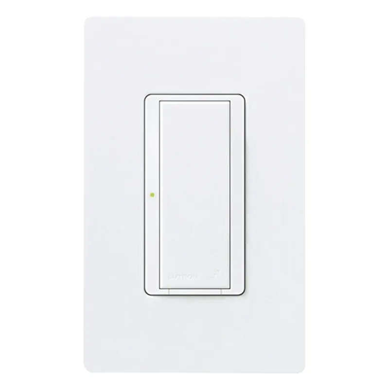 Interruptor de pared on/off para sistema RadioRA 2, doble voltaje 120/277 V, 8 A en iluminación y motores de 1/10 HP (3 A), dos hilos sin cable neutro, unipolar o multilocalización