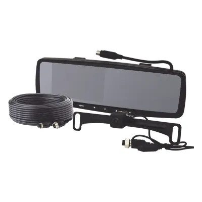 Camara de Reversa Alambrica y Monitor Tipo Retrovisor de 4.3 pulgadas, Incluye cámara para placa de 170°