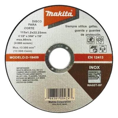 Disco de Corte de 7/8" de acero inoxidable, diámetro de 4-1/2"