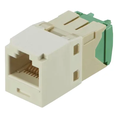 Conector Jack RJ45 Estilo TG, Mini-Com, Categoría 6, de 8 Posiciones y 8 Cables de Calibre 28/30 AWG, Color Blanco