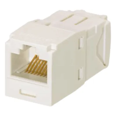Conector Jack RJ45 Estilo TG, Mini-Com, Categoría 6, de 8 Posiciones y 8 Cables, Color Blanco Ártico