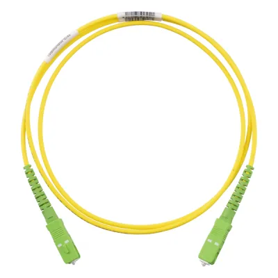 Jumper de Fibra Optica Monomodo 9/125 OS2, SC/APC-SC/APC Simplex, OFNR (Riser), Color Amarillo, 1 Metro (3.28 Pies)