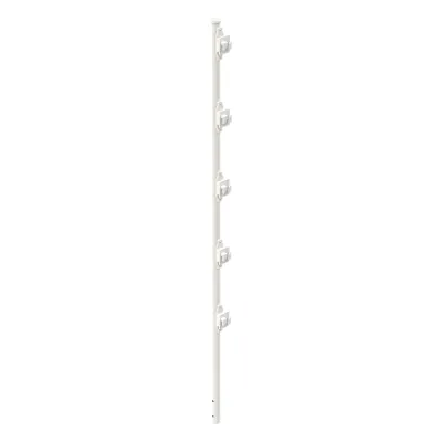 Poste con 5 Aisladores de PASO para Cerca Electrificada. Tubo Galvanizado de 1.2m, cal. 18 de 1" Diam. + Pintura Blanca Aplicación en Polvo.