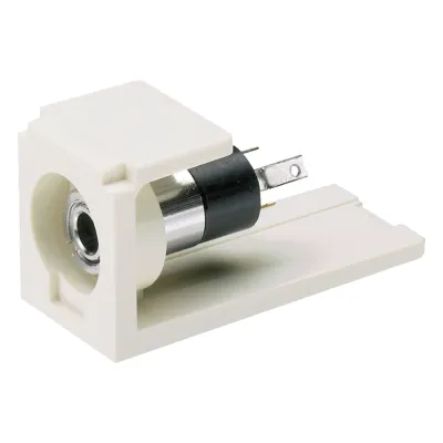 Módulo Estéreo de 3.5 mm (0.14 Pulgadas), Tipo Mini-Com, Para Soldar, Color Blanco Mate
