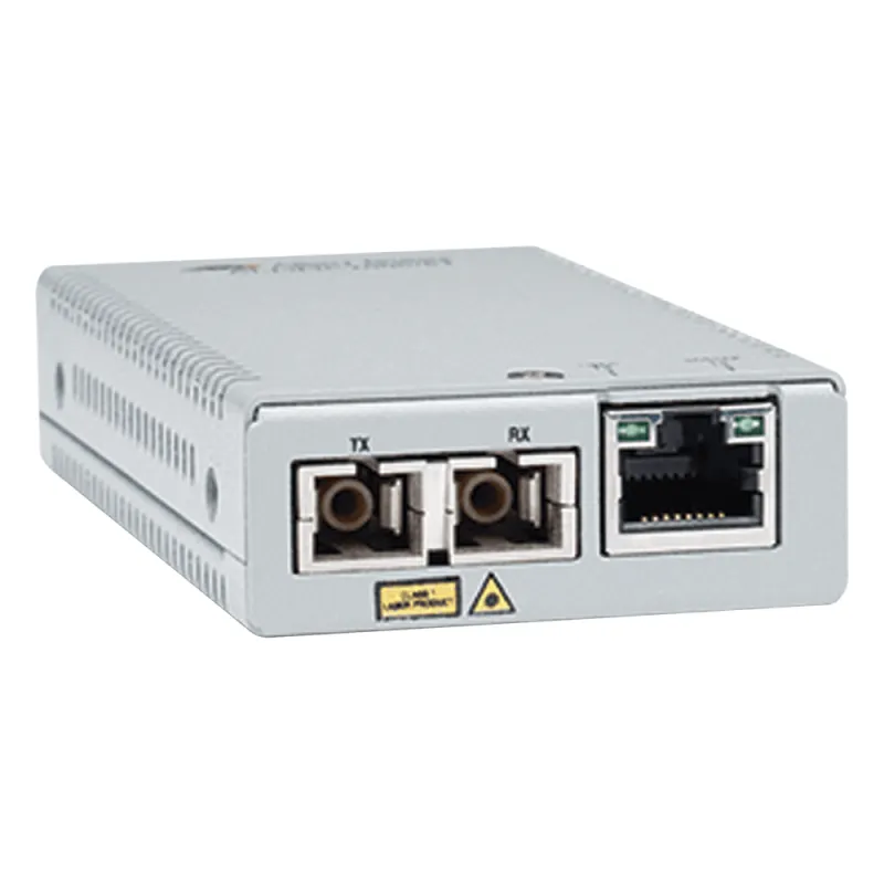 Convertidor de medios Gigabit Ethernet a fibra óptica, conector SC, multimodo (MMF), distancia de 220 hasta 500 m, con fuente de alimentación multi-región