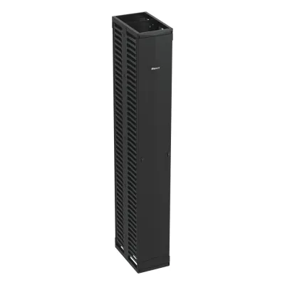 Organizador Vertical PatchRunner™, Doble (Frontal y Posterior), Para Rack Abierto de 45 Unidades, 12in de Ancho, Color Negro