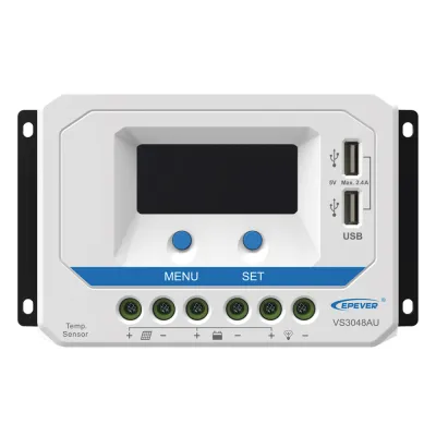 Controlador Solar PWM / 30A / 12/24V/36/48V / Doble USB / Pantalla LCD / Tierra Positivo Común