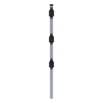 Poste de Paso de 0.75m para Cerca Electrificada. Tubo Galvanizado cal. 18 de 1"Diam. con Tapón y 3 Aisladores Instalados.