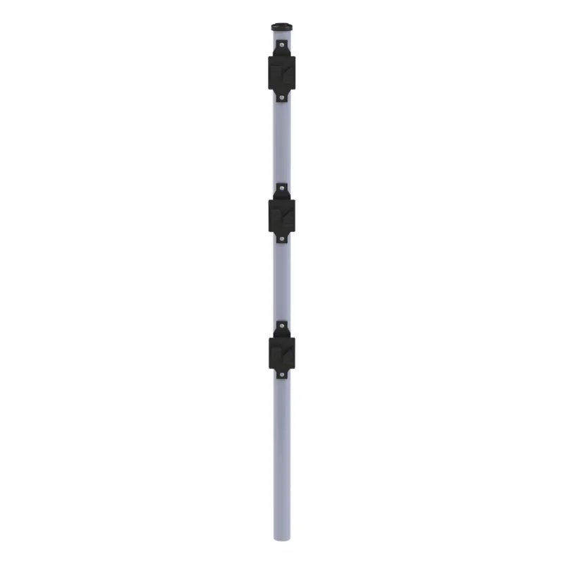 Poste de Paso de 0.75m para Cerca Electrificada. Tubo Galvanizado cal. 18 de 1"Diam. con Tapón y 3 Aisladores Instalados.