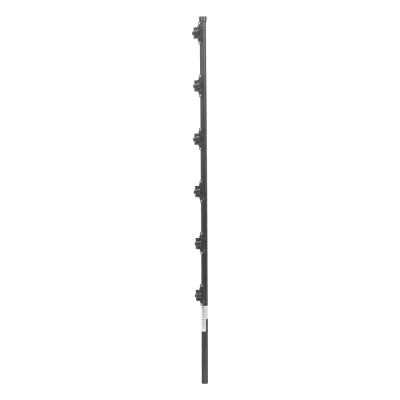 Poste con 6 Aisladores de PASO para Cerca Electrificada. Tubo Galva. de 1.4m, cal. 18 de 1" Diam. + Pintura Negra.