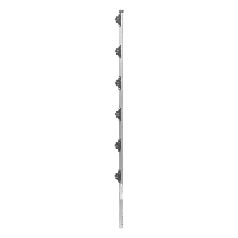 Poste con 6 Aisladores de PASO para Cerca Electrificada. Tubo Galva. de 1.4m, cal. 18 de 1" Diam. (Sin pintar).