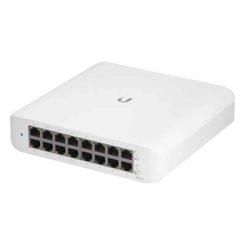 Switch UniFi Lite Administrable PoE de 16 Puertos 10/100/1000 Mbps (8 puertos 802.3af/at), 45 W