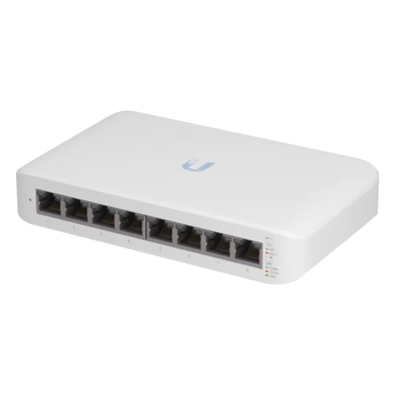Switch UniFi Lite Administrable PoE de 8 Puertos 10/100/1000 Mbps (4 puertos 802.3af/at), 52 W