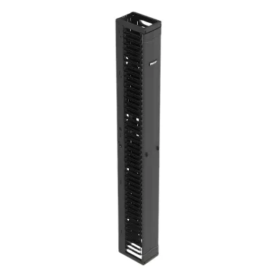 Organizador Vertical PatchRunner™, Sencillo (Solo Frontal), Para Rack Abierto de 45 Unidades, 8 in de Ancho, Color Negro