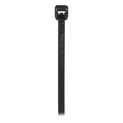 Cincho de Nylon 6.6 de Bloqueo, 203 mm largo x 2.5mm ancho, Color Negro, Exterior Resistente a Rayos UV, Paquete de 1000pz