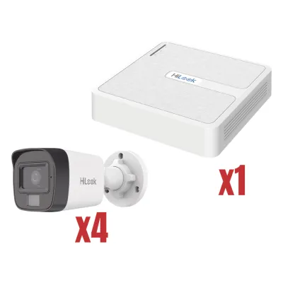 Kit IP 4Megapixel / NVR de 4 Canales con 4 Puertos PoE / 4 Cámaras IP Dual light con microfono