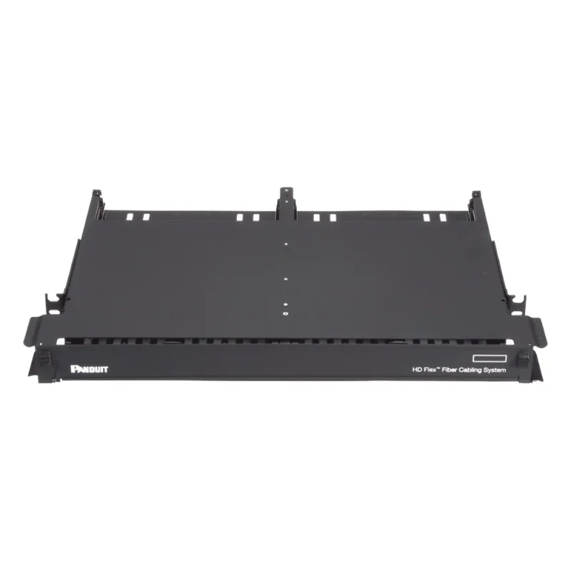 Panel de Distribución de Fibra Óptica con Bandeja Deslizable, Acepta 12 Cassettes HD Flex en 6 Espacios, Hasta 144 Fibras, 1 UR