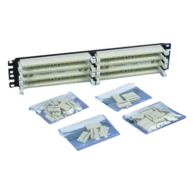 Kit Panel de Conexión con 2 Bases de 100 Pares, Categoría 5e, Incluye 40 Bloques de Conexión de 5 Pares y Etiquetas, 19 Pulgadas (48.26 cm), 2 UR