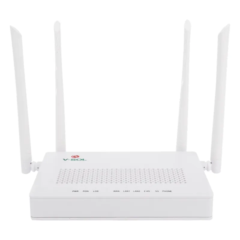 ONU Dual G/EPON con Wi-Fi AC de doble banda, 1 puerto SC/UPC + 2 puertos LAN Gigabit + 1 puerto FXS