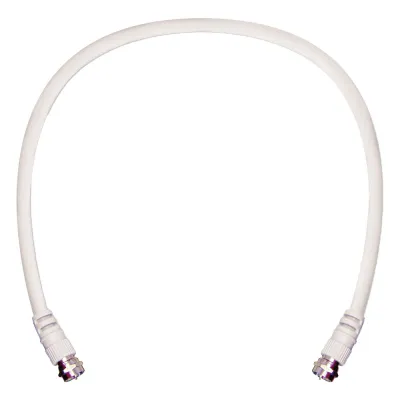 Jumper Coaxial con Cable Tipo RG-6 en Color Blanco de 60.96 Centímetros (24 Pulgadas) de Longitud y Conectores F Macho en Ambos Extremos. 75 Ohm de Impedancia.