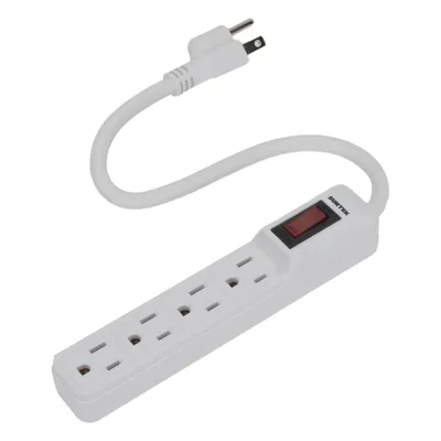 Multicontacto con cable 30 cm. 4 tomas 127 Vca línea, tierra, neutro 15 A max.