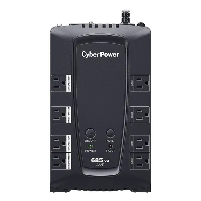 UPS de 685 VA/390 W, Topología Línea Interactiva, Entrada 120 Vca NEMA 5-15P, Tipo Gabinete Compacto, Con 8 Tomas NEMA 5-15R