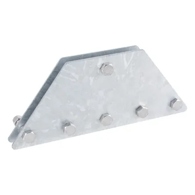 Placas igualadoras con tornillería y separadores, para 6 retenidas. Galvanizado en inmersión.