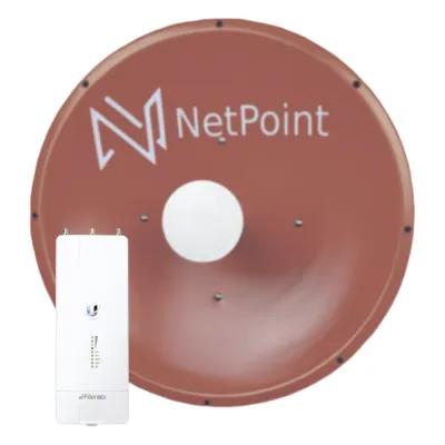 Kit de radio AF5XHD con antena NPTR3 de 37 dBi , Frecuencia (4.9-6.2 GHz), incluye jumper, ideal para distancias de hasta 80 km