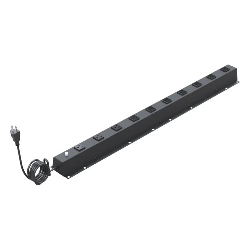PDU Vertical de 10 Contactos (NEMA 5-15R). Volt. Ent./Sal.: 120Vca/15A compatible con Racks EIRL y EIQR.