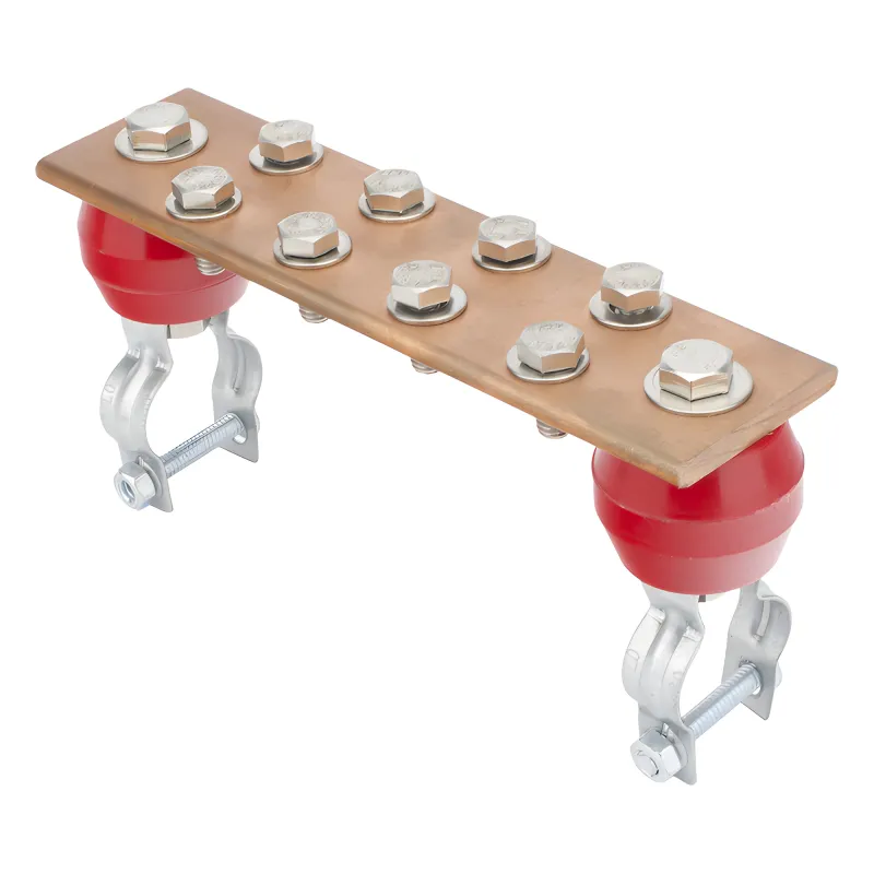 Barra Unión Torre 1000A / Cobre 100% / Compatible STZ30-45 / Aisladores Rojos / EIA-TIA-BICSI / TMGB-TGB