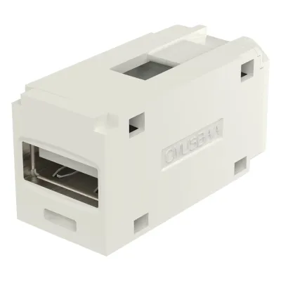 Módulo Acoplador USB 2.0, Hembra a Hembra, Tipo Mini-Com, Color Blanco Mate