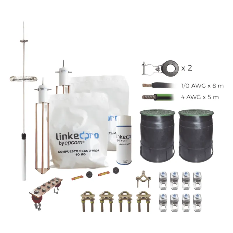 Kit Pararrayo LINKEDPRO con Accesorios de Instalación en Torre de Hasta 3 m de Altura.