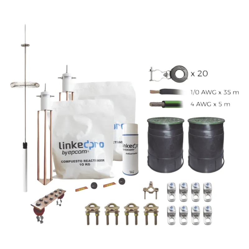 Kit Pararrayo LINKEDPRO con Accesorios de Instalación en Torre de Hasta 30 m de Altura.