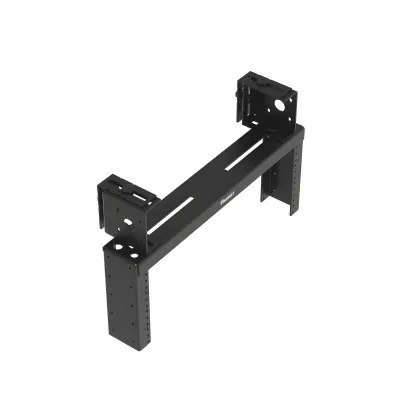 Rack de Distribución Aéreo de 2 Postes PanZone®, Rieles Roscados #12-24, de 4 UR, Color Negro