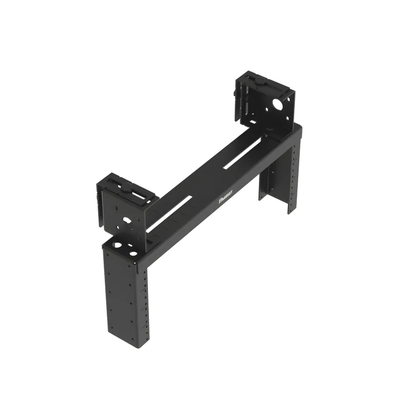 Rack de Distribución Aéreo de 2 Postes PanZone®, Rieles Roscados #12-24, de 4 UR, Color Negro