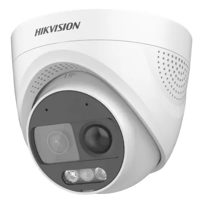 Turret TURBOHD 2 Megapixeles (1080p) / Imagen a color 24/7 / Lente 2.8 mm / Luz Blanca 20 mts / Exterior IP67 / WDR 130dB / Sensor PIR / Sirena Integrada / Estrobo ROJO - AZUL / Micrófono Integrado