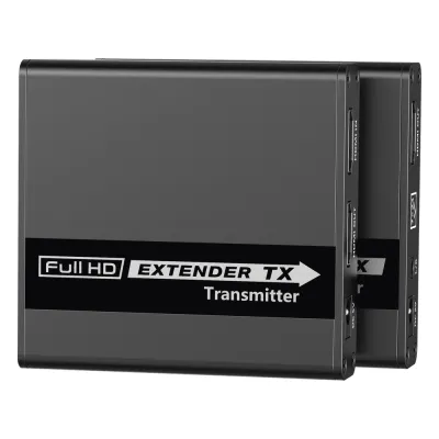 Kit Extensor HDMI para distancias de 70 metros / Soporta resoluciones 720 y 1080P @ 60 Hz / Cat 6, 6a y 7 / Cero Latencia / Uso 24/7 / HDR10 / Salida Loop / Configuración EDID / Soporta control remoto del equipo fuente / Salida de audio de 3.5mm
