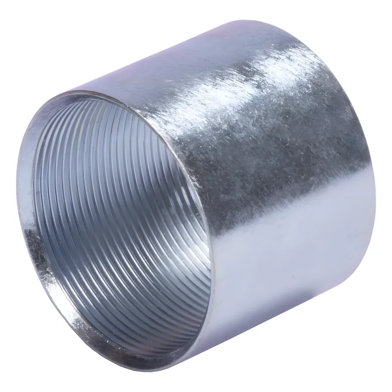 Cople 4" (102mm) pared gruesa con rosca galvanizado etiqueta amarilla