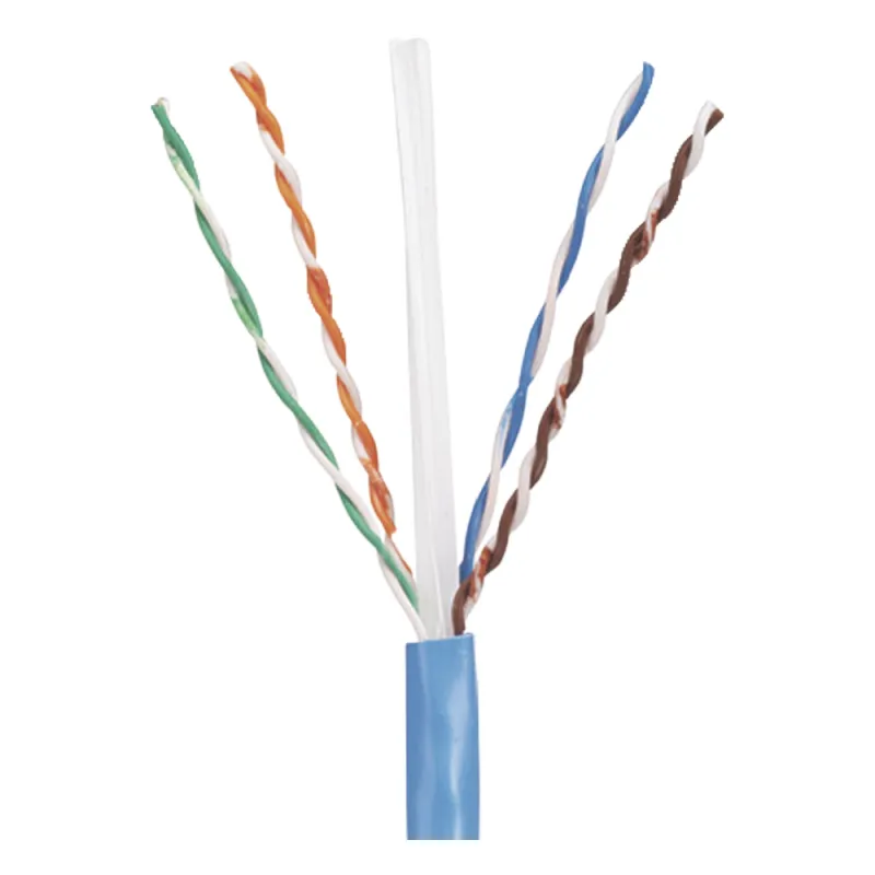 Bobina de Cable UTP 305 Metros (1000 Pies) de Cobre, PanNet, Azul, Categoría 5e (24 AWG), Riser (CMR), de 4 Pares