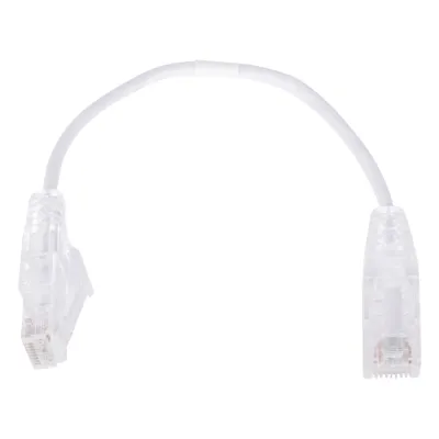 Cable de Parcheo Slim UTP Cat6 - 20 cm (7.87 Pulgadas) Blanco Diámetro Reducido (28 AWG)
