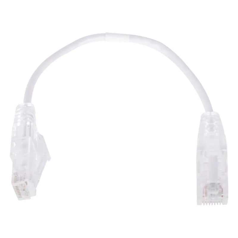 Cable de Parcheo Slim UTP Cat6 - 20 cm (7.87 Pulgadas) Blanco Diámetro Reducido (28 AWG)