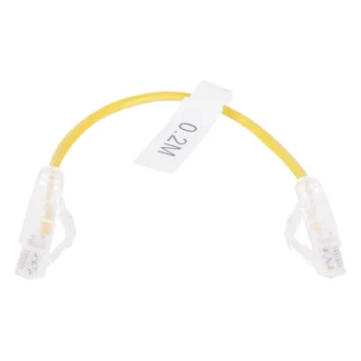 Cable de Parcheo Slim UTP Cat6 - 20 cm (7.87 Pulgadas) Amarillo Diámetro Reducido (28 AWG)