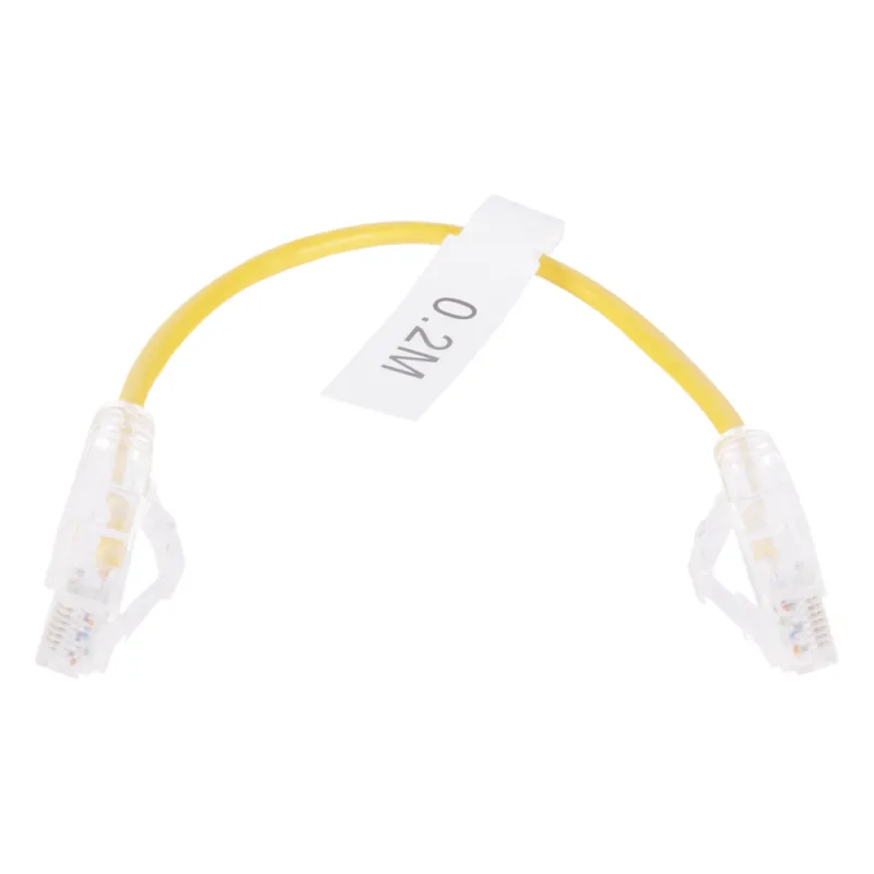 Cable de Parcheo Slim UTP Cat6 - 20 cm (7.87 Pulgadas) Amarillo Diámetro Reducido (28 AWG)