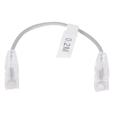 Cable de Parcheo Slim UTP Cat6 - 20 cm (7.87 Pulgadas) Gris Diámetro Reducido (28 AWG)