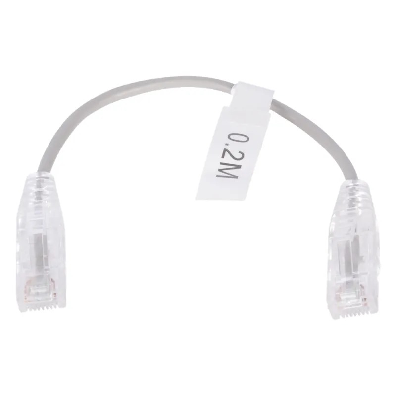 Cable de Parcheo Slim UTP Cat6 - 20 cm (7.87 Pulgadas) Gris Diámetro Reducido (28 AWG)
