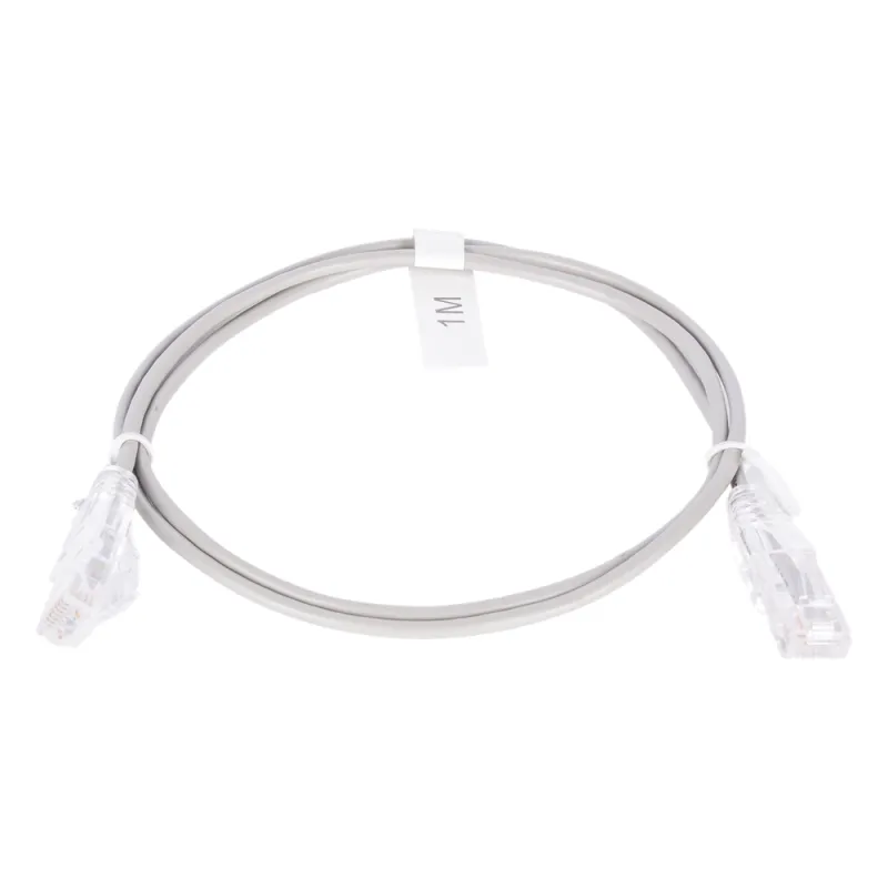 Cable de Parcheo Slim UTP Cat6 - 1 Metro (3.28 Pies), Gris, Diámetro Reducido (28 AWG)